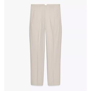 High Waist Pleated Tan Ankle Pants